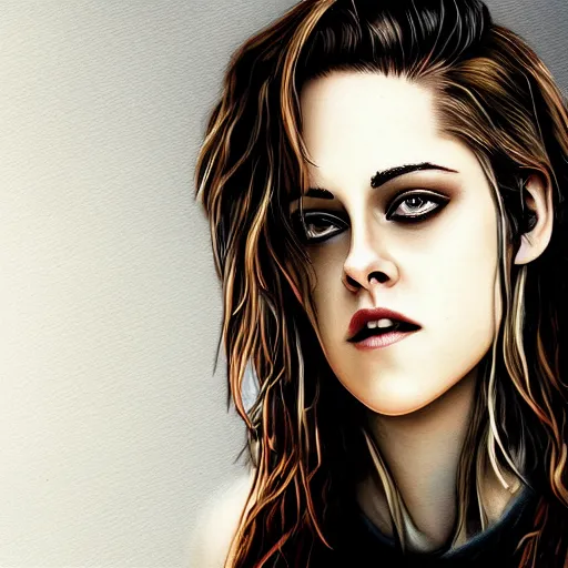 Image similar to portrait of Kristen Stewart, digital art by Mark Simonetti and Moebius 4k, 8k, HD