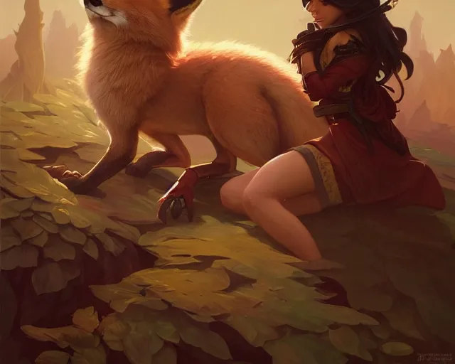 Prompt: fox fox fox fox fox with a hint of fox, deep focus, d & d, fantasy, intricate, elegant, highly detailed, digital painting, artstation, concept art, matte, sharp focus, illustration, hearthstone, art by artgerm and greg rutkowski and alphonse mucha