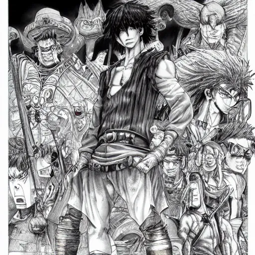 Image similar to [ large city ] ( by kim jung gi ) ( by george morikawa ) ( by kentaro miura ) ( by eiichiro oda )