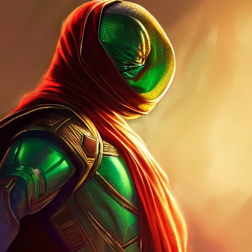 Image similar to Mysterio from Marvel Cinematic Universe, by Stanley Artgerm Lau, WLOP, Rossdraws, James Jean, Andrei Riabovitchev, Marc Simonetti, Yoshitaka Amano, ArtStation, CGSociety,