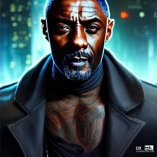 Prompt: portrait painting of a cyberpunk elven corporate boss idris elba, ultra realistic, concept art, intricate details, eerie, highly detailed, photorealistic, octane render, 8 k, unreal engine. art by artgerm and greg rutkowski and charlie bowater and magali villeneuve and alphonse mucha