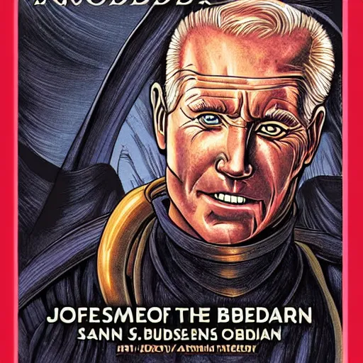 Image similar to book cover god emperor of dune. sandworm with the face of joe biden. cover art style