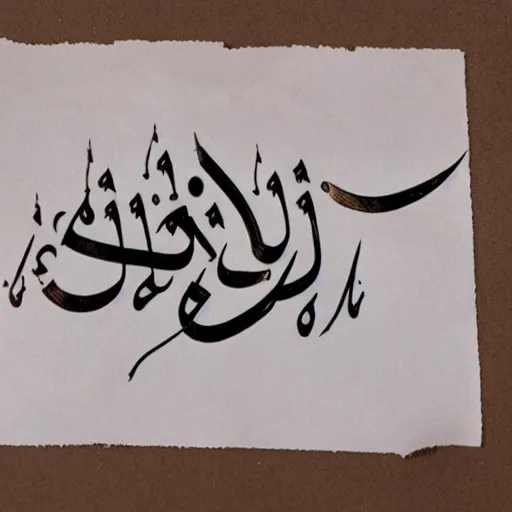 Prompt: a piece of parchment paper with arabic calligraphy on it