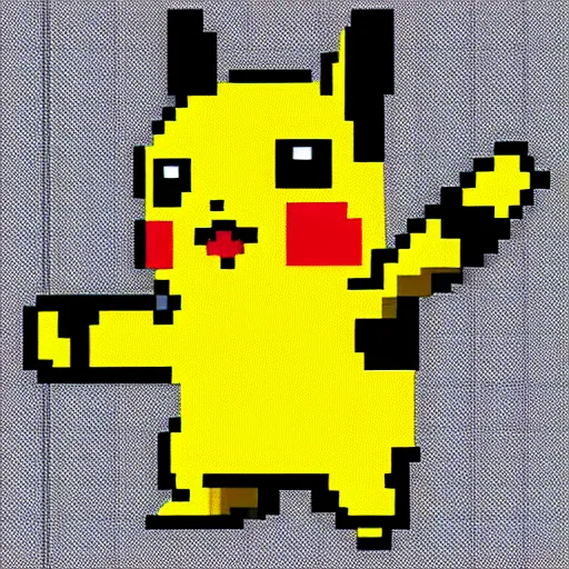 Prompt: isometric pixel art 3d render of pikachu