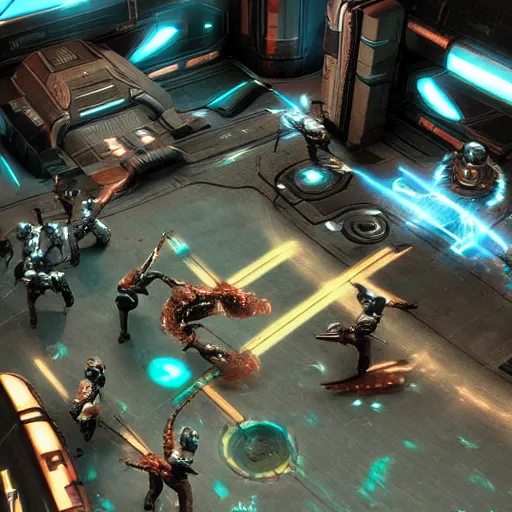 Image similar to futuristic scifi dead space battle, highly detailed