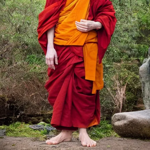 Image similar to cate blanchett as buddhist monk