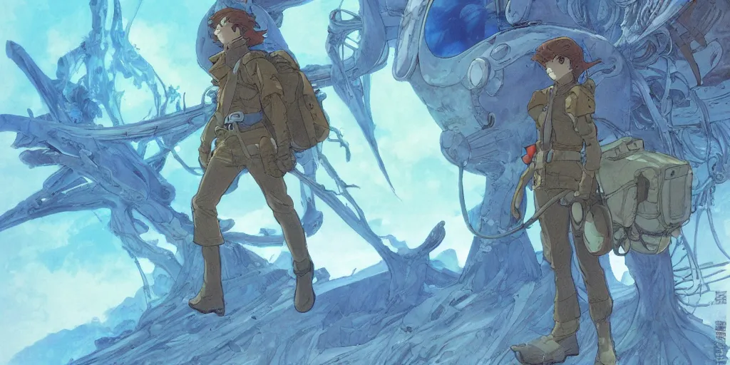 Image similar to nausicaa concept art, art by makoto shinkai and alan bean, yukito kishiro