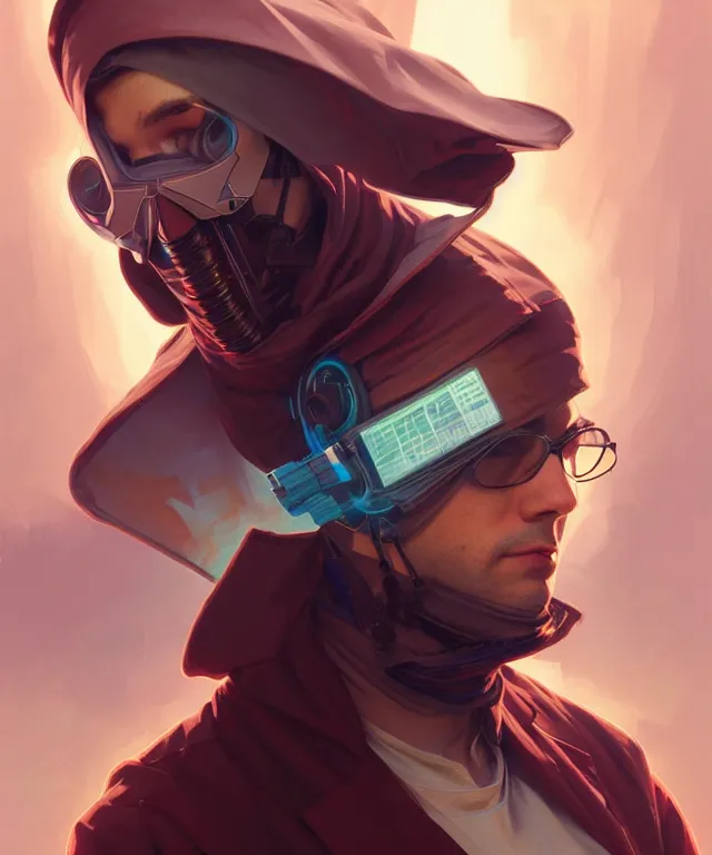 Image similar to Hacker man hacks computer, highly detailed, digital painting, artstation, concept art, smooth, sharp focus, illustration, art by artgerm and greg rutkowski and alphonse mucha