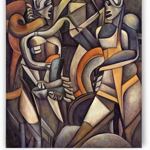 Image similar to cyborgs by diego rivera
