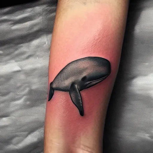 Image similar to tattoo of a spermwhale, edges only, minimalistic