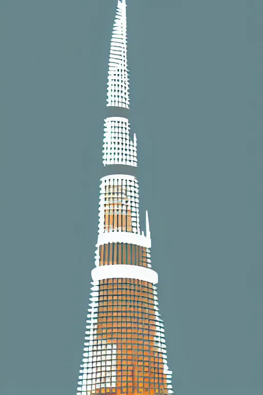 Image similar to minimalist boho style art of colorful burj khalifa, illustration, vector art