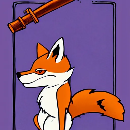 Prompt: a card with a picture of a fox holding a baseball bat, a comic book panel by ken sugimori, official art, poster art, dungeons and dragons, detailed, realistic, trending on artstation
