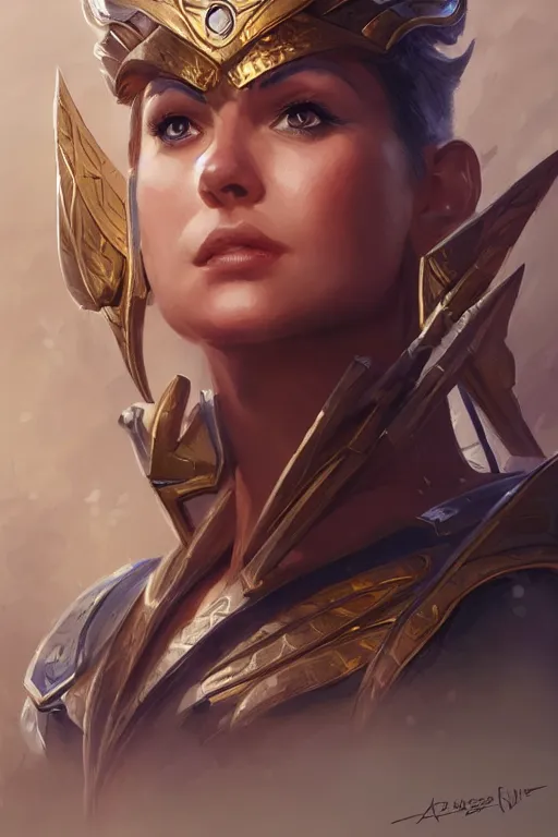 Image similar to amazon valkyrie athena, d & d, fantasy, portrait, highly detailed, headshot, digital painting, trending on artstation, concept art, sharp focus, illustration, art by artgerm and greg rutkowski and magali villeneuve