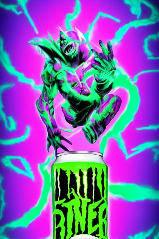 Image similar to monster energy brink, vivid colours, vaporwave lighting, trending on artstation and behance.