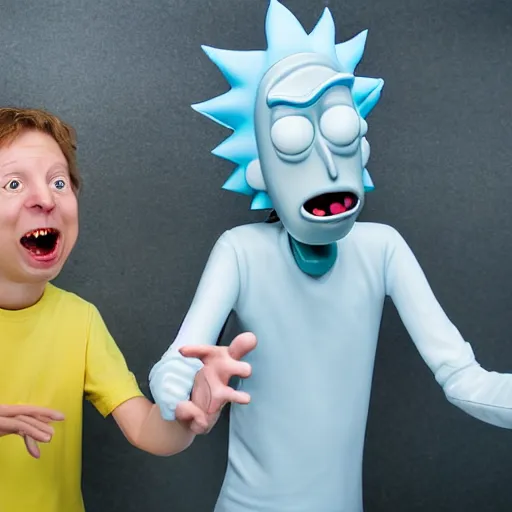 Image similar to real life rick and morty, DLSR photograph