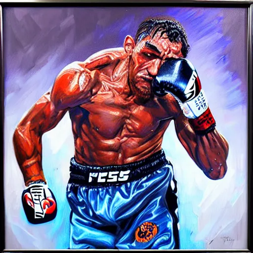 Prompt: tony ferguson knocked out, trending on artstation, detailed art, oil painting