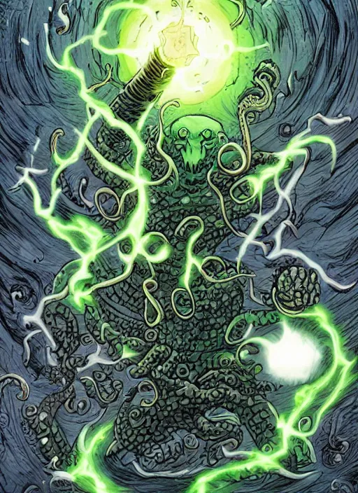 Image similar to Cthulu vs earth, galaxy, doomsday