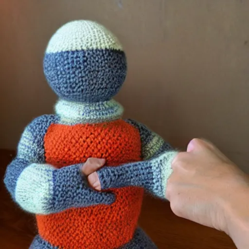 Image similar to knitted god,