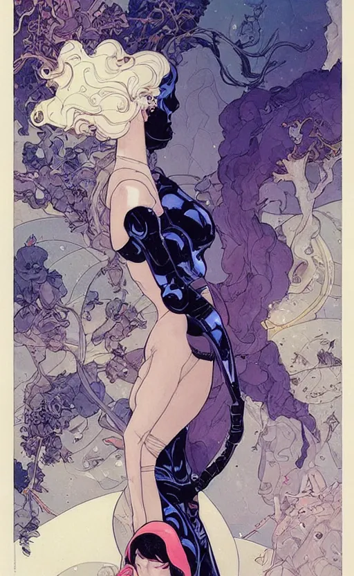 Image similar to a beautiful woman in a future space suit artwork by james jean, Phil noto and rebecca guay