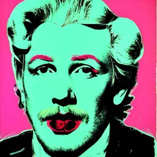 Prompt: boris karlof silk screen portrait by andy warhol, butcher billy style