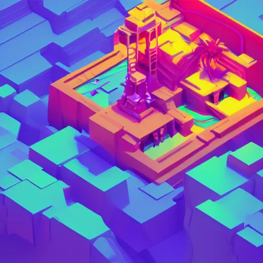 Prompt: Isometric 3D Fantasy Island, no background, 3D character, very colourful, cinematic lighting, soft neon, CGI render, trending on Artstation