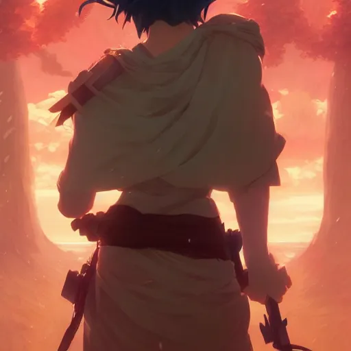 Image similar to a beautiful anime hero, highly detailed vfx portrait, unreal engine, greg rutkowski, loish, rhads, caspar david friedrich, makoto shinkai and lois van baarle, ilya kuvshinov, rossdraws, elegent, tom bagshaw, alphonse mucha, global illumination, detailed and intricate environment.