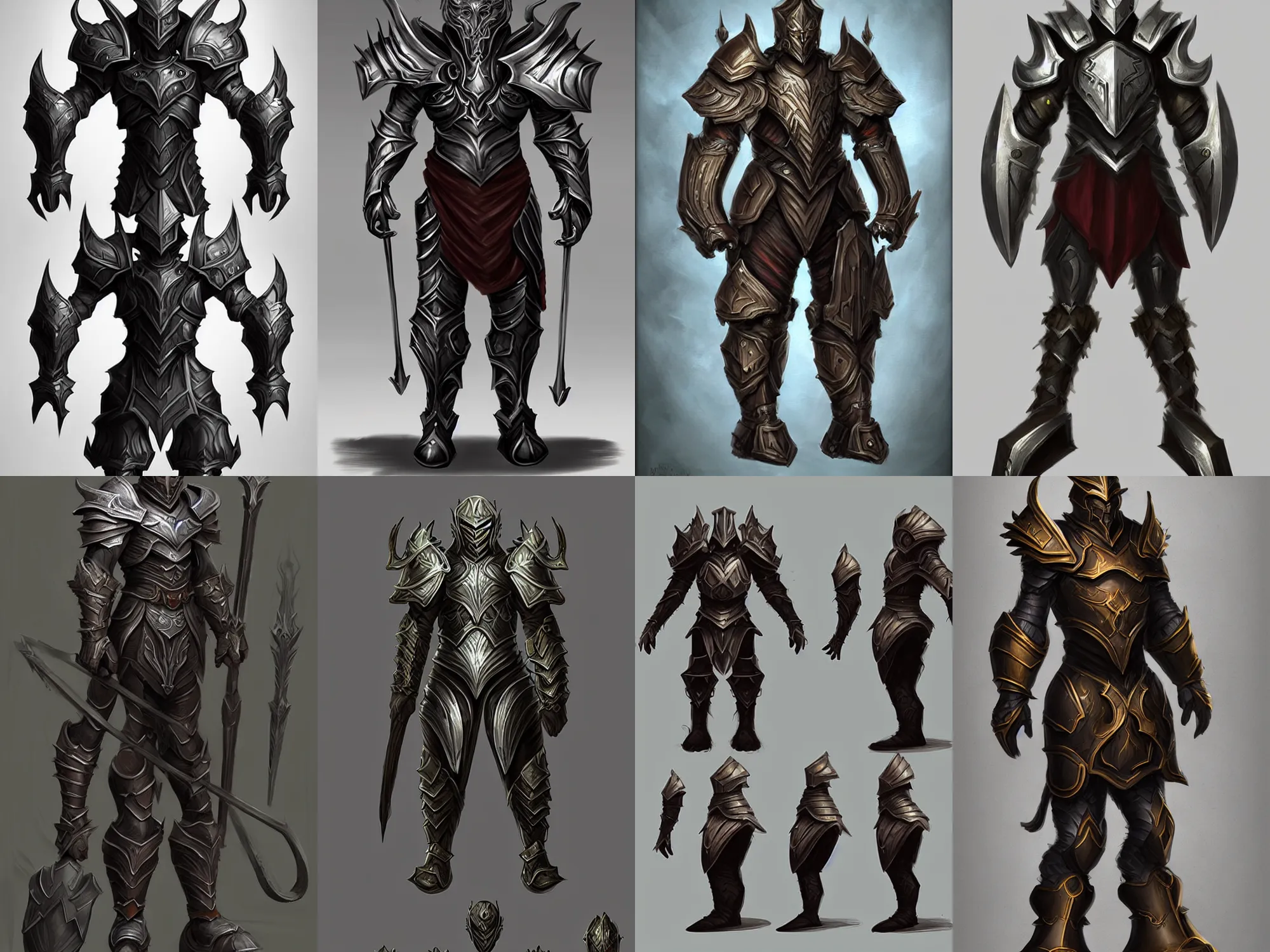 Prompt: unusually shaped armor, character concept, fantasy concept art