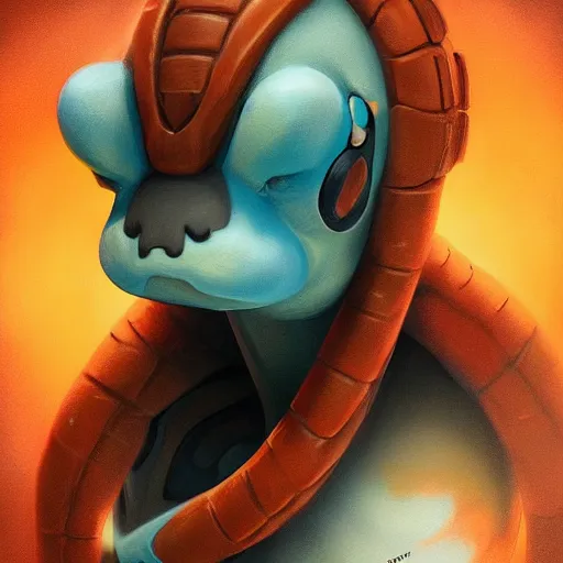 Prompt: lofi BioPunk Pokemon Charmander portrait Pixar style by Tristan Eaton_Stanley Artgerm and Tom Bagshaw