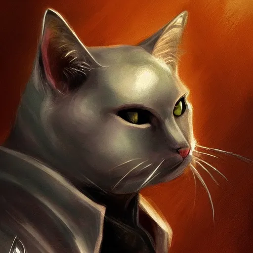 Prompt: portrait detailed cat knight concept art artstation