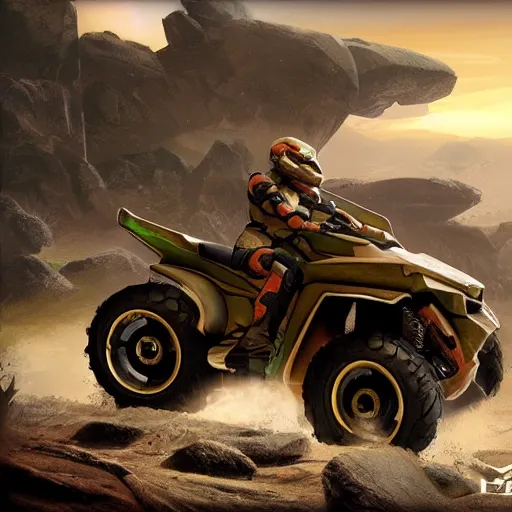 Image similar to concept picture of a atv vehicle designed for an upcoming halo game - n 3