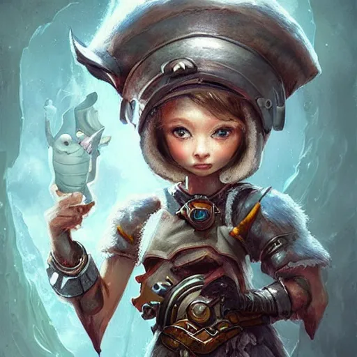 Image similar to anthropomorphic refrigerator [ thing ], cold, ice, tiny, small, short, armor, cute and adorable, pretty, beautiful, dnd character art portrait, matte fantasy painting, deviantart artstation, by jason felix by steve argyle by tyler jacobson by peter mohrbacher, cinema