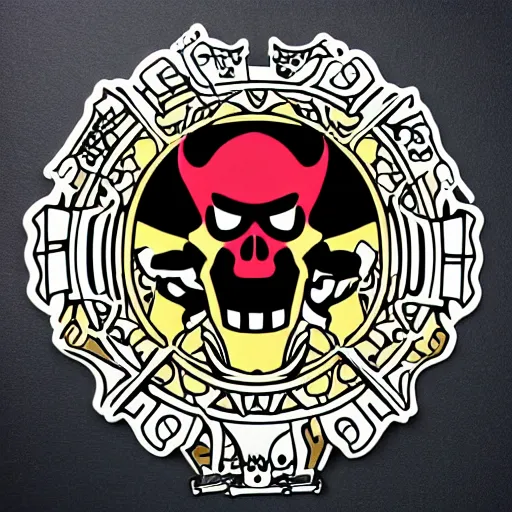 Prompt: die cut sticker, king of the pirates