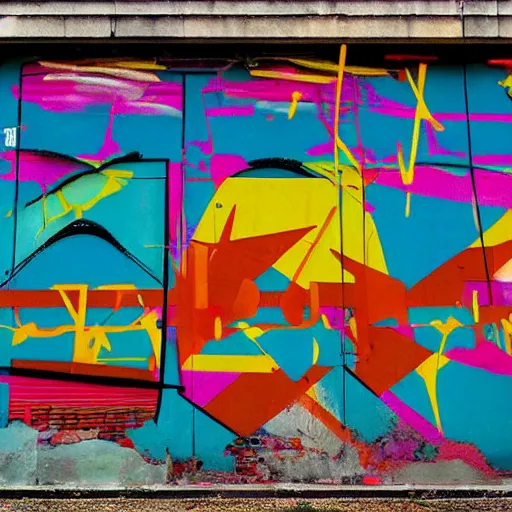 Image similar to bauhaus architecture urban graffiti colourful photography