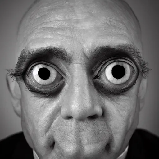 Image similar to man with the largest eyes in the world, professional photo