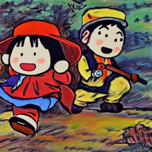 Prompt: Crayon Shin-chan, Western painting, highly detail