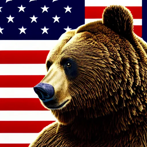 Image similar to a bear enlisted into the us army portrait, 4 k, high resolution, still, landscape, hd, dslr, hyper realistic