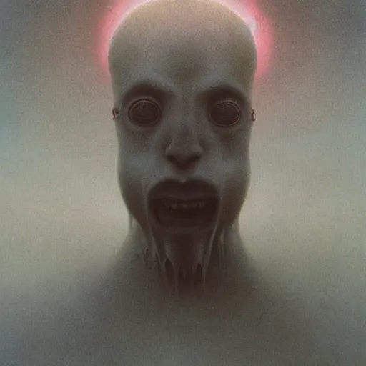 Prompt: light creature 4k by zdzisław beksiński