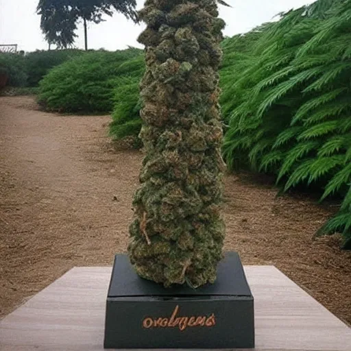 Image similar to beautiful giant marijuana bud as an obelisk