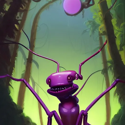 Prompt: portrait of a humanoid ant with 4 arms, jungle background, purple sky, behance hd artstation by jesper ejsing by rhads, makoto shinkai and lois van baarle, ilya kuvshinov, ossdraws