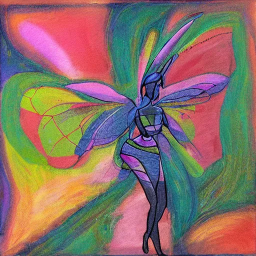 Prompt: an abstract art of a fairy