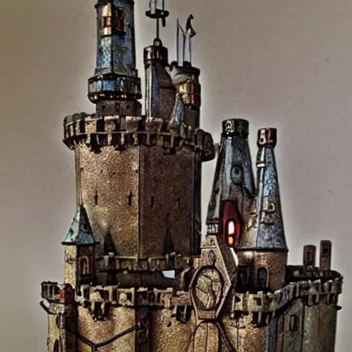 Image similar to medieval castle steampunk style