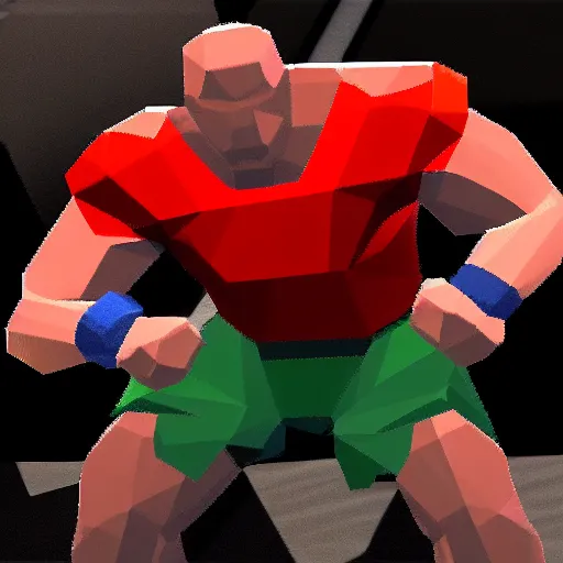 Image similar to Low poly John Cena PS1 style graphics