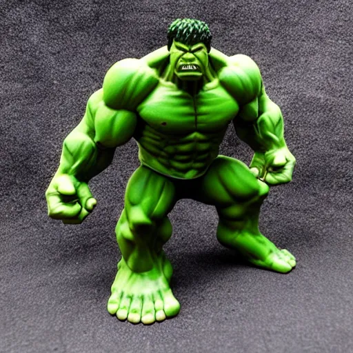 Prompt: realistic rock figurine, hulk toy