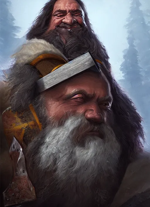 Prompt: stunning portrait of a axe wielding maniac fantasy dwarf, artstation, nvidia, vray