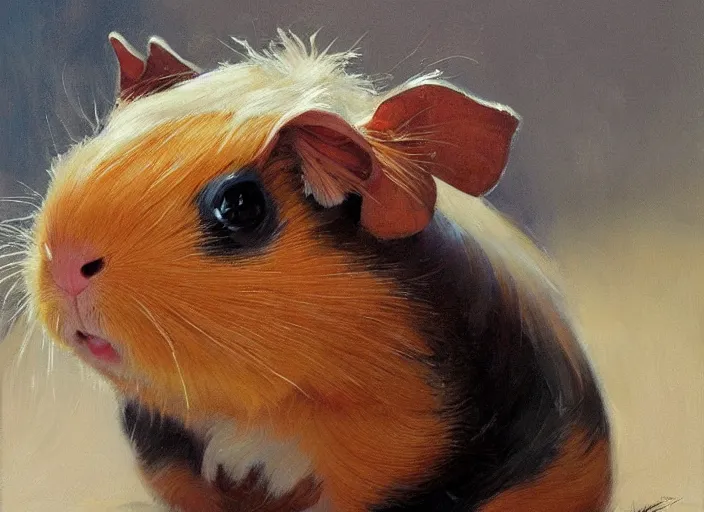 Image similar to a highly detailed beautiful portrait of a guinea pig as a jedi, by gregory manchess, james gurney, james jean