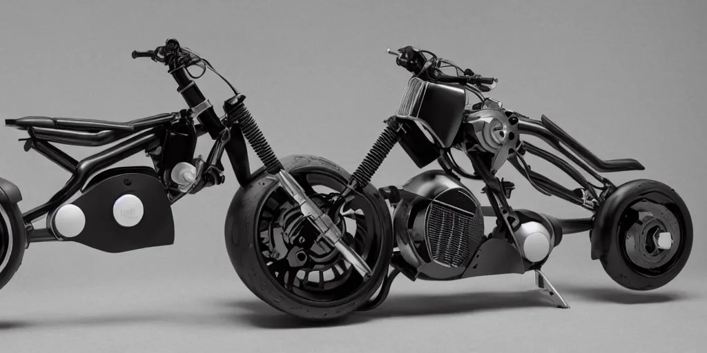 Prompt: half car, half motorbike, half washing machine. industrial design