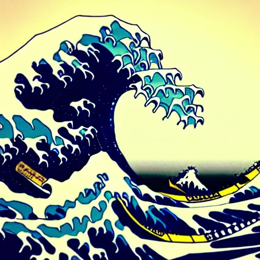 Image similar to photography of a real life hokusai wave