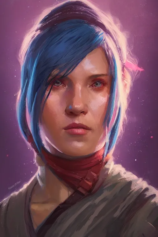 Image similar to portrait of a woman by greg rutkowski, sabine wren, star wars expanded universe, she is about 2 0 years old, colorful, highly detailed portrait, digital painting, artstation, concept art, smooth, sharp foccus ilustration, artstation hq