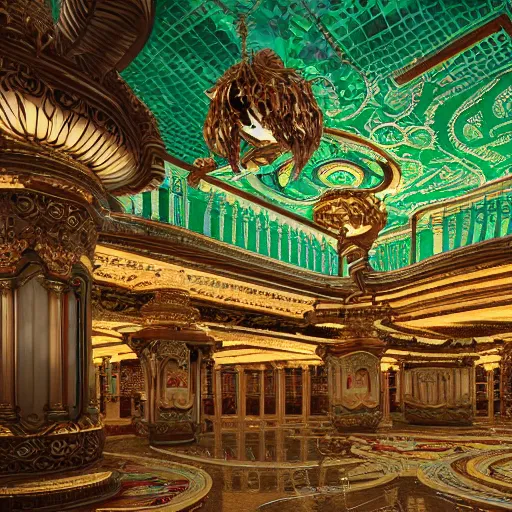 Image similar to photograph of majestic princess of emerald, ornate, intricate, hyper detailed, accent lighting, dramatic light, 4 k octane render