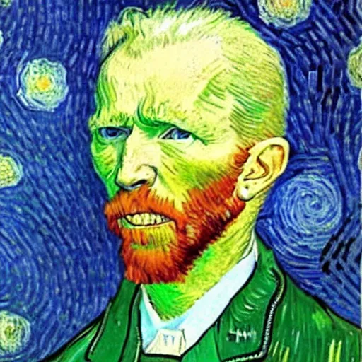 Image similar to van gogh painting of joe biden as a jedi